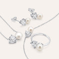 Carica l'immagine nel visualizzatore della galleria, COLLANA SILVER PEARLS ARGENTO RODIATO PERLA SINTETICA CUBIC ZIRCONIA