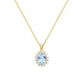 Carica l'immagine nel visualizzatore della galleria, Collana Royal Lady Zircone Acquamarina Dorata in Argento