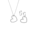 Carica l'immagine nel visualizzatore della galleria, Set Collana e Orecchini Due Cuori con Zirconi in Ottone