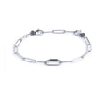 Carica l'immagine nel visualizzatore della galleria, Bracciale catena a maglia larga diamantata con elemento ovale al centro in black oil