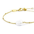 Carica l'immagine nel visualizzatore della galleria, Bracciale catena grumetta con perla ovale centrale