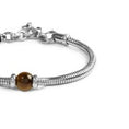Carica l'immagine nel visualizzatore della galleria, Bracciale catena snake con sfera centrale