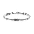Carica l'immagine nel visualizzatore della galleria, Bracciale catena snake tonda con zircone quadrato nero centrale