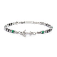 Carica l'immagine nel visualizzatore della galleria, Bracciale con ancora elementi in malachite ed onice nera - Desidero
