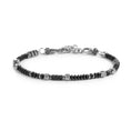 Carica l'immagine nel visualizzatore della galleria, Bracciale con dischetti di onice nera e pietra lavica e anellini in acciaio