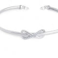Carica l'immagine nel visualizzatore della galleria, Bracciale rigido infinito con zirconi bianchi