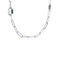 Carica l'immagine nel visualizzatore della galleria, Collana catena maglia larga diamantata con elemento ovale al centro in black oil