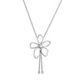 Carica l'immagine nel visualizzatore della galleria, Collana fiore saliscendi con perla centrale