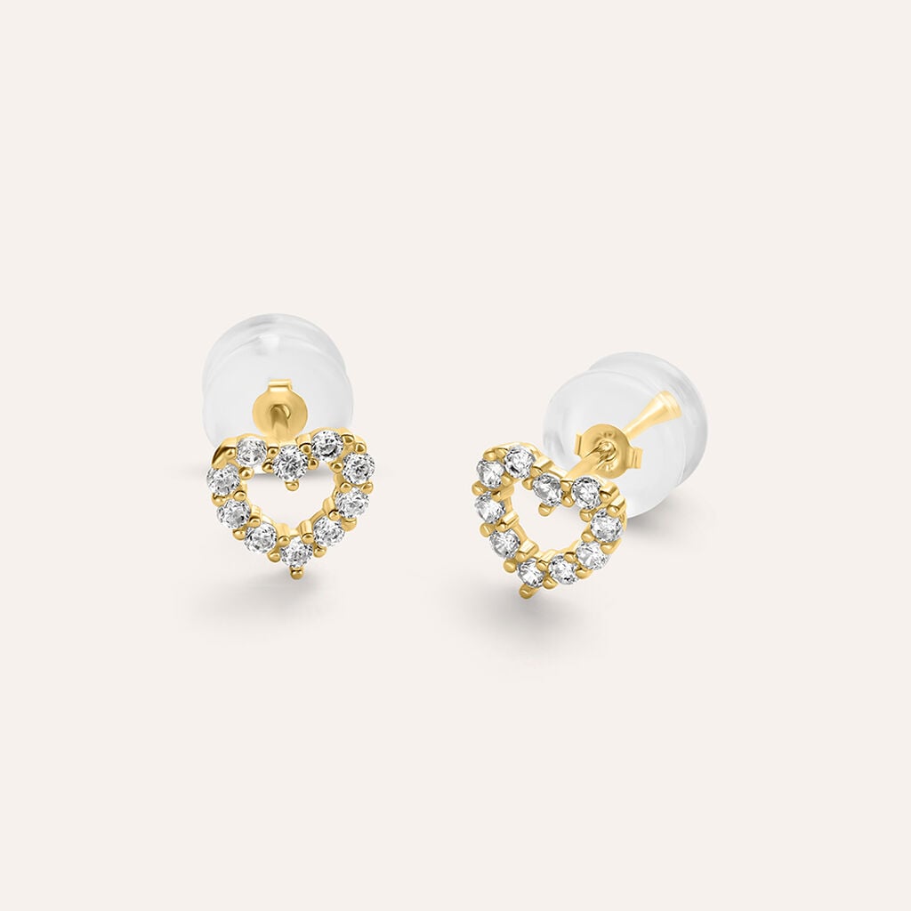 ORECCHINI LOBO BON TON ORO GIALLO CUBIC ZIRCONIA
