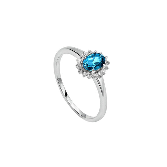 Anello Solitario Kate Amélie Oro Bianco Topazio Cubic Zirconia