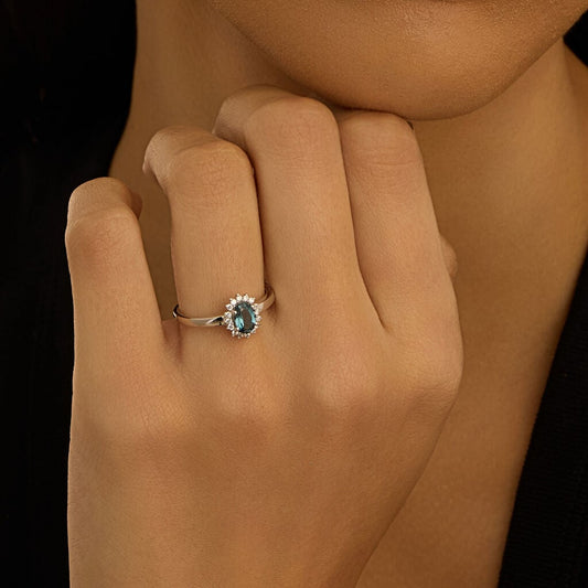 Anello Solitario Kate Amélie Oro Bianco Topazio Cubic Zirconia