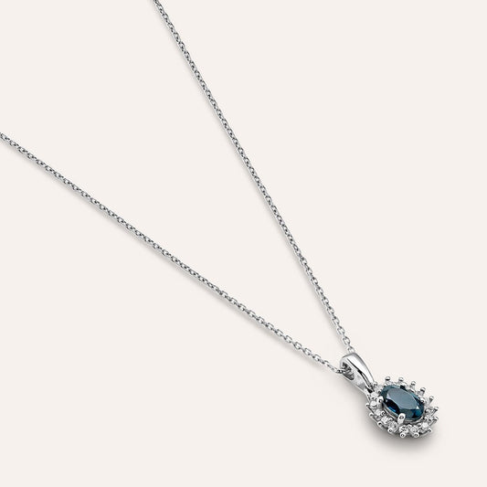 Collana Amélie Oro Bianco Topazio Cubic Zirconia