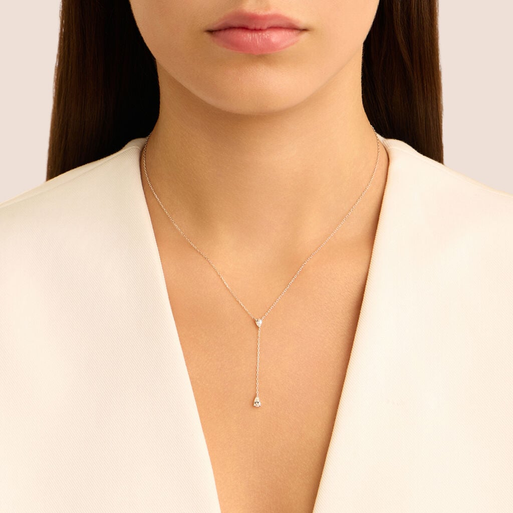Collana Claire Oro Bianco Cubic Zirconia