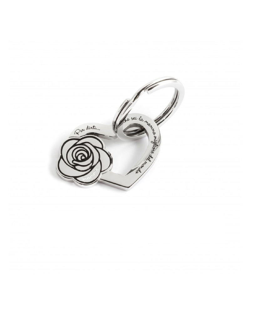 15pc010 Portachiavi con rosa per mamma