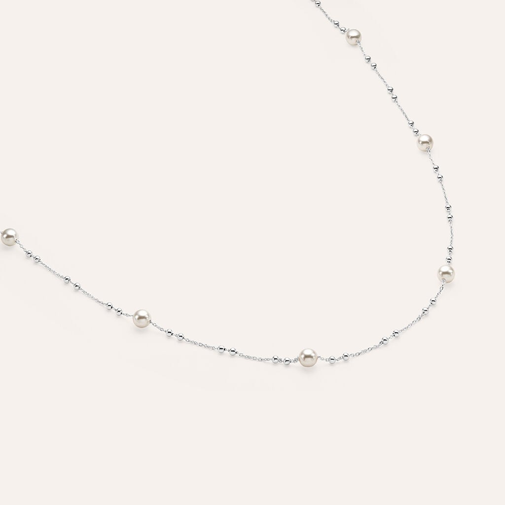 Collana Silver Pearls Argento Rodiato Perla sintetica