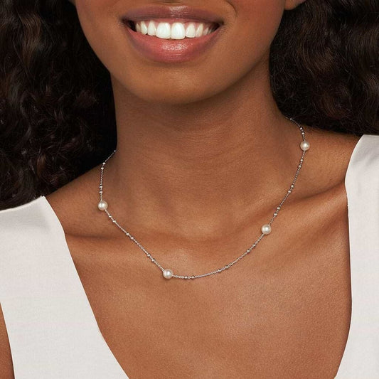 Collana Silver Pearls Argento Rodiato Perla sintetica