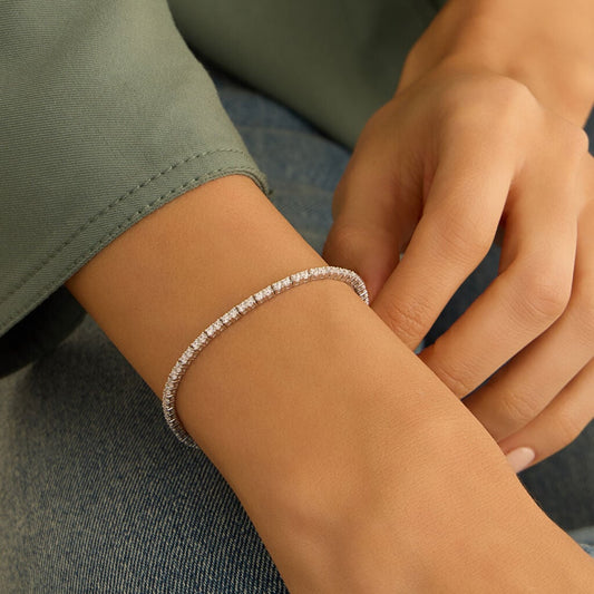 Bracciale Tennis Silver Elegance Argento Rodiato Cubic Zirconia