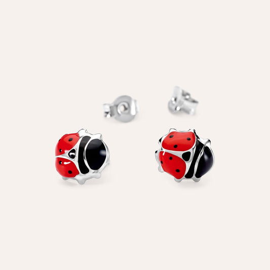 ORECCHINI LOBO COCCINELLA SILVER BABY ARGENTO RODIATO