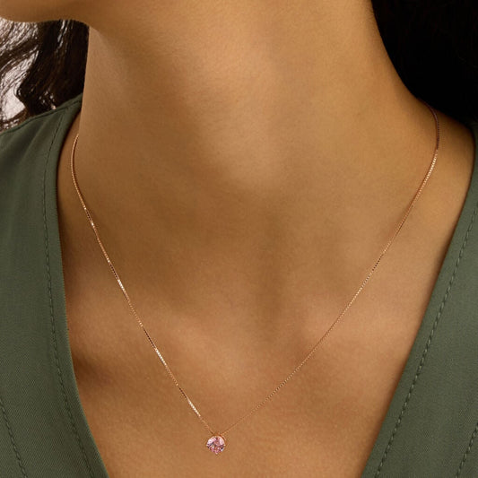 COLLANA PUNTO LUCE SILVER RAINBOW ARGENTO ROSA CUBIC ZIRCONIA