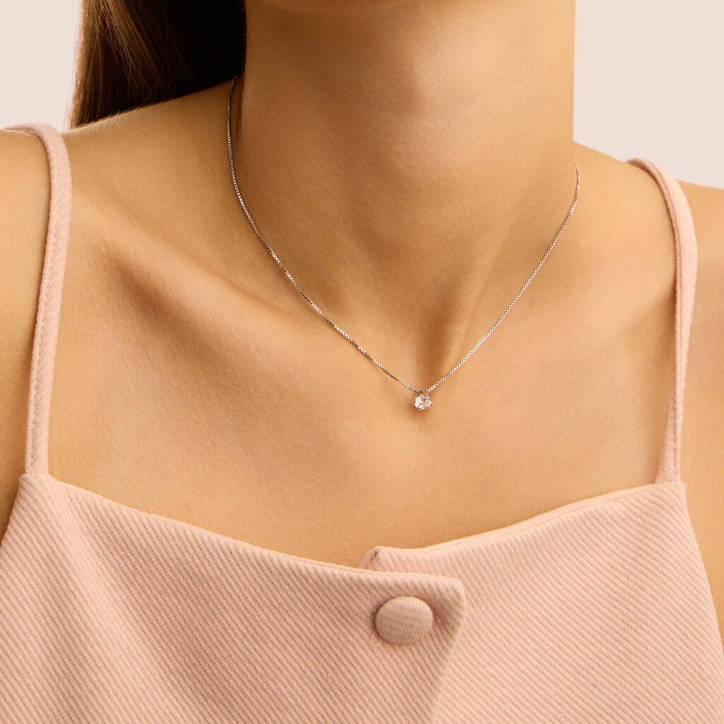 COLLANA PUNTO LUCE SILVER ELEGANCE ARGENTO RODIATO CUBIC ZIRCONIA