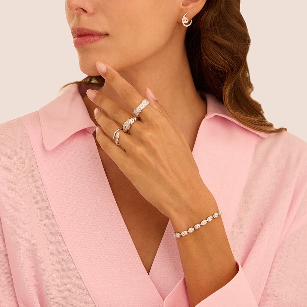 Anello Fantasia Silver Shine Argento Rodiato Cubic Zirconia