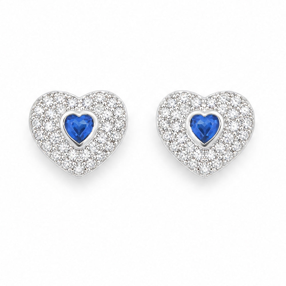 Orecchini a cuore Blu Flash