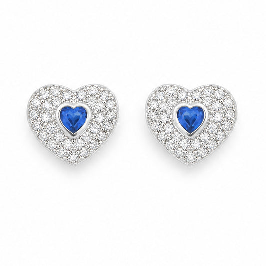 Orecchini a cuore Blu Flash