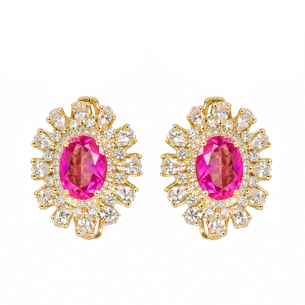 ORECCHINO DORATO FUCSIA