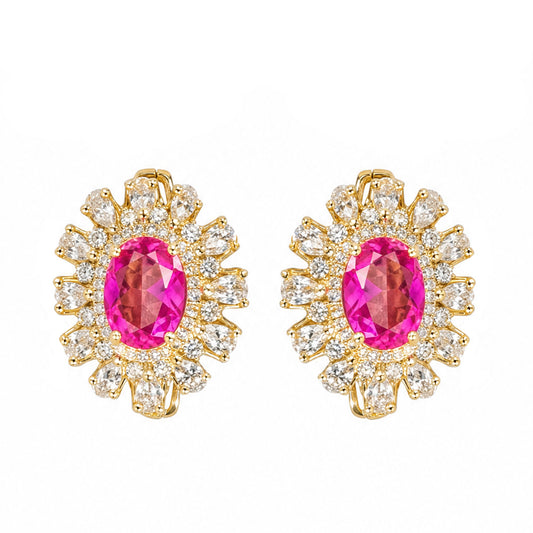 ORECCHINO DORATO FUCSIA