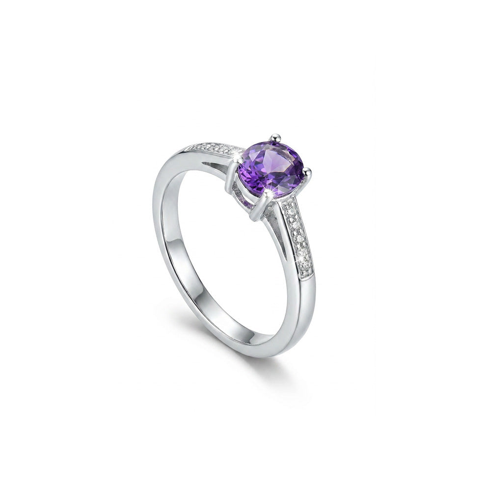 ANELLO RODIATO AMETISTA 204 MIS