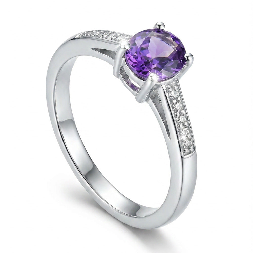 ANELLO RODIATO AMETISTA 204 MIS