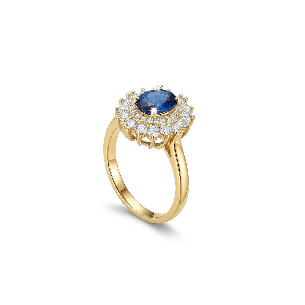 ANELLO DORATO AZZURRO/BLU ZAFFI