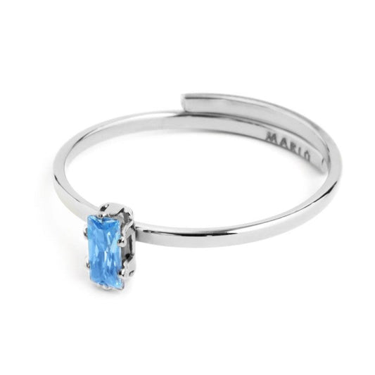 2an0046-am Anello in con cristallo baguette colore acquamarina