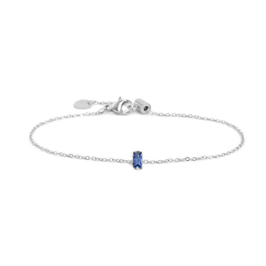 2br0100-b Bracciale con cristallo baguette colore blu
