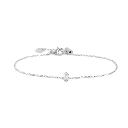 2br0100-w Bracciale con cristallo baguette colore bianco