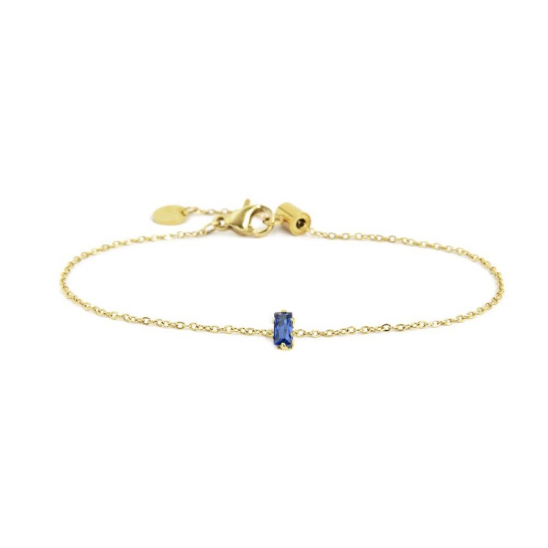 2br0100g-b Bracciale con cristallo baguette colore blu