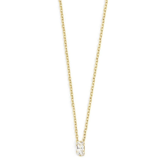 2cn0048g-w Collana con cristallo baguette colore bianco