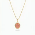 Carica l'immagine nel visualizzatore della galleria, Collana Medaglia Miracolosa in Argento 925 placcato oro 18kt con Smalto pesca e Zirconi
