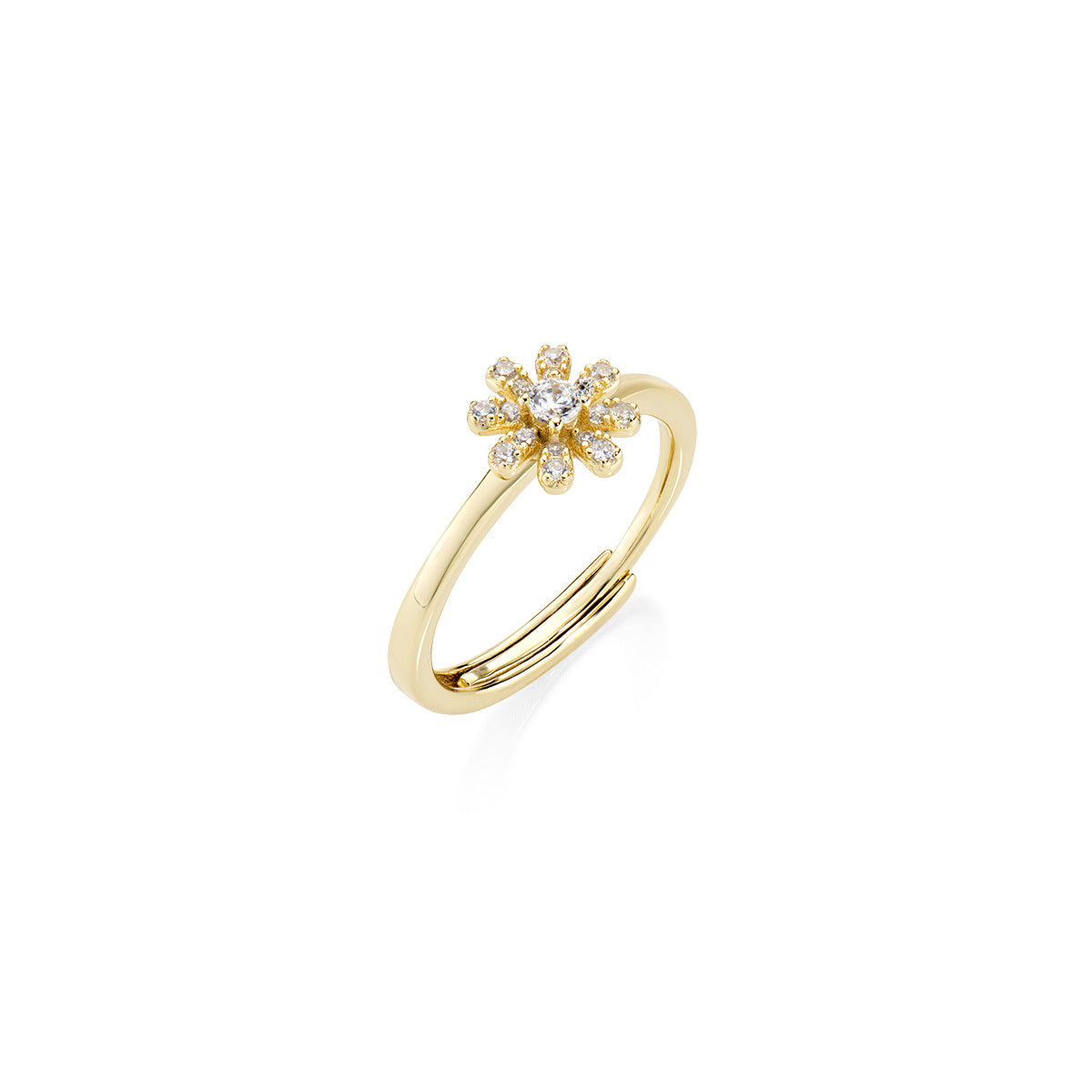 Anello Mini Margherita Pavé Dorato