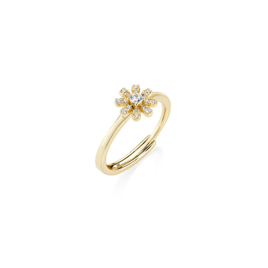 Anello Mini Margherita Pavé Dorato