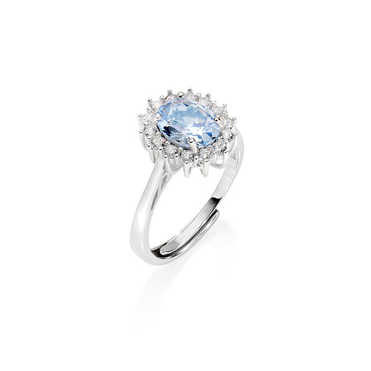 Anello Adattabile Royal Lady Zircone Acquamarina