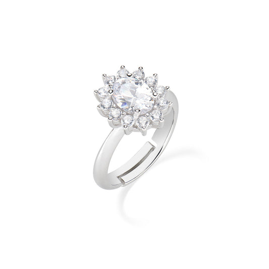 Anello Adattabile Royal Sole Zircone Bianco