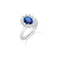 Carica l'immagine nel visualizzatore della galleria, Anello Adattabile Royal Lady Zircone Blu
