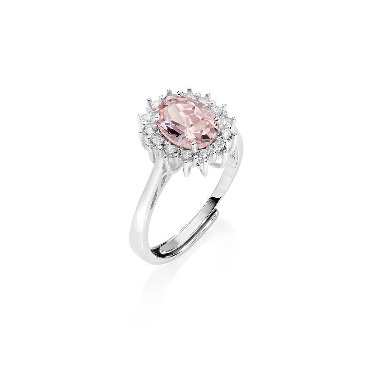 Anello Adattabile Royal Lady con Zircone Morganite