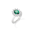 Carica l'immagine nel visualizzatore della galleria, Anello Adattabile Royal Lady Zircone Verde
