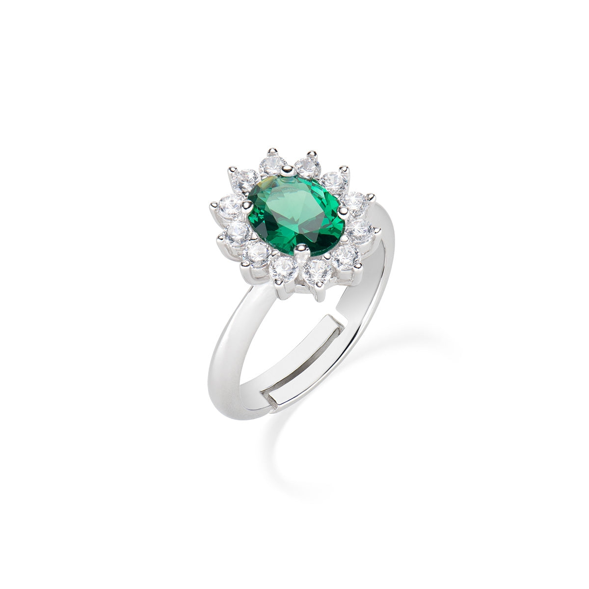 Anello Adattabile Royal Lady Zircone Verde
