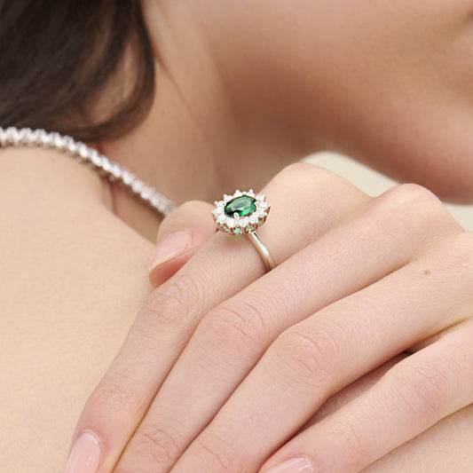 Anello Adattabile Royal Lady Zircone Verde