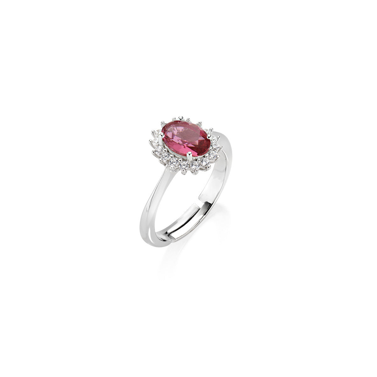 Anello Mini Royal Lady con Zircone Rosso Ciliegia