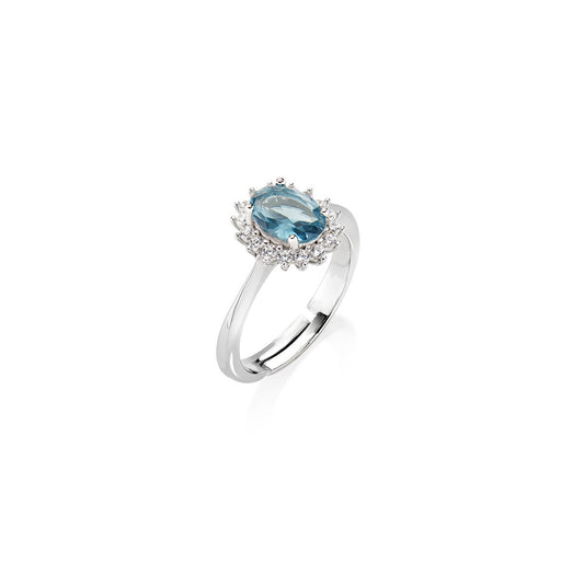 Anello Mini Royal Lady con Zircone Blu London