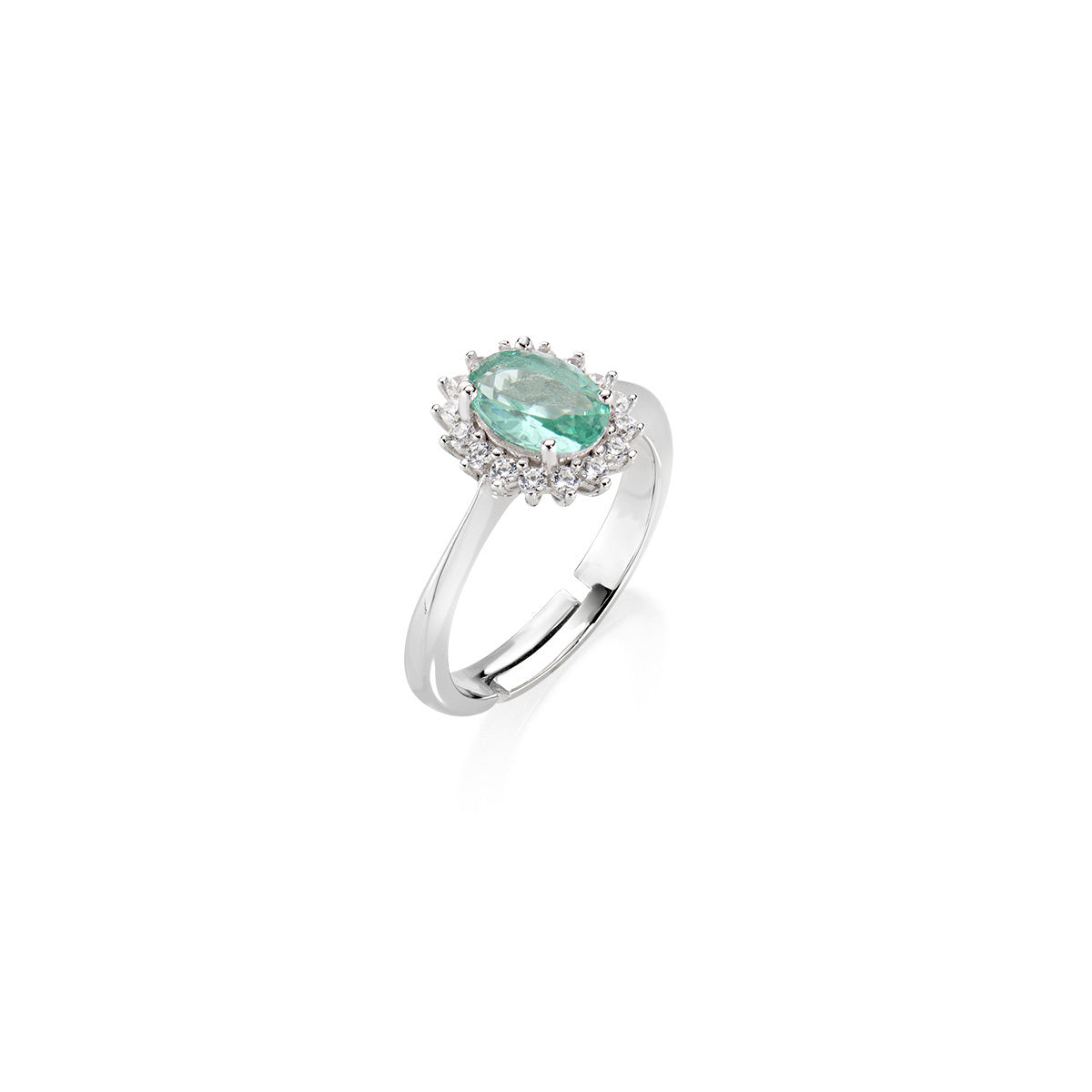 Anello Mini Royal Lady con Zircone Verde Acqua